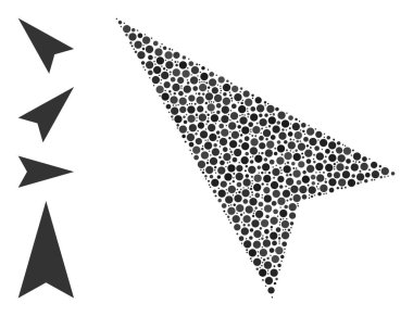 Noktalı Ok Başlığı Yuvarlak Noktalar ve Benzer Simgelerin Sol-Yukarı Kompozisyonu