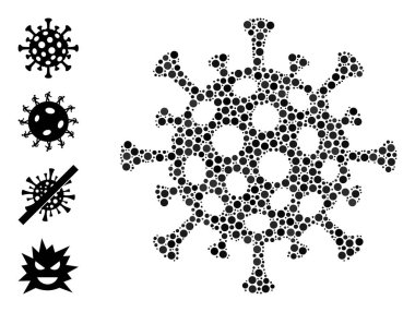 Noktalı Grip Virüsü Kolajı Yuvarlak Noktalar ve Bonus Simgeleri