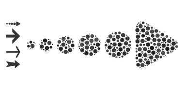 Noktalı Ok Yuvarlak Noktalar ve Bonus Simgelerinin Sağ Mozaiği