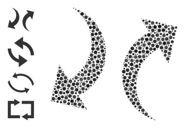 Noktalı Oklar Yuvarlak Noktalar ve Bonus Simgeleri Mozaiği