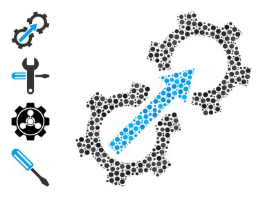 Noktalı Vites Bütünleşmesi Yuvarlak Noktalar ve Bonus Simgelerinin Bileşimi