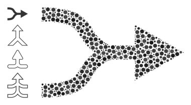 Noktalı Ok Sağ Kolajı Bonus Simgeleriyle Yuvarlak Noktalar