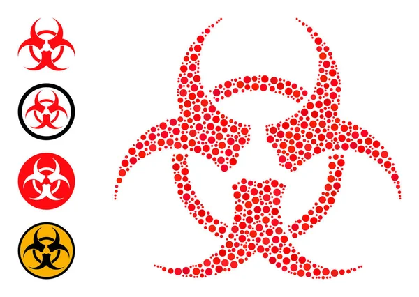 Bonus Simgeli Yuvarlak Noktalar Biyolojik Tehlike Mozaiği — Stok Vektör