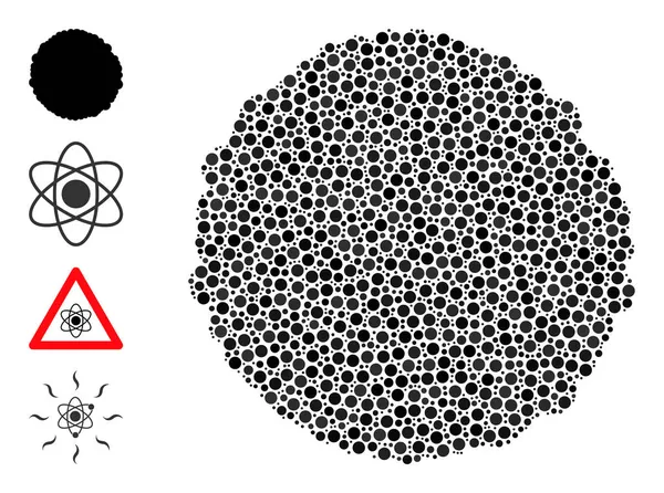 Composition centrale pointillée des cercles et icônes similaires — Image vectorielle