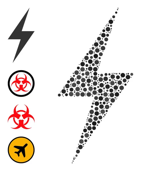 Composition électrique pointillée de points ronds avec des icônes similaires — Image vectorielle