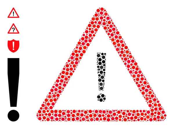 Dotted Danger Warning Collage of Circles and Similar Icons — Image vectorielle