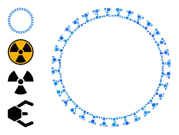 Virus pointillé Shell Composition des points ronds et des icônes similaires — Image vectorielle