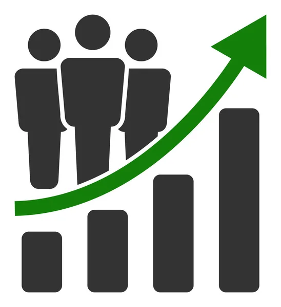 Clients Growth Chart - Raster Icon Illustration — Stock Photo, Image