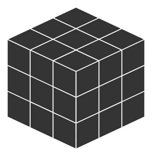 3X3X3 큐브 - 래스터 아이콘 착각 — 스톡 사진
