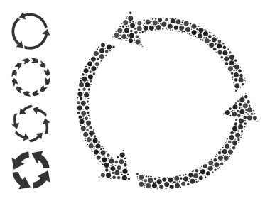 Yuvarlak Noktalar ve Diğer Simgelerin Noktalı Geri Dönüşüm Mozaiği
