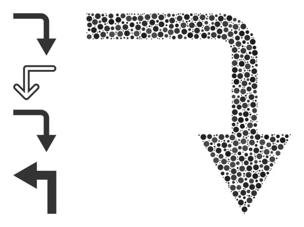 Gepunktetes Mosaik aus runden Punkten und Bonussymbolen — Stockvektor