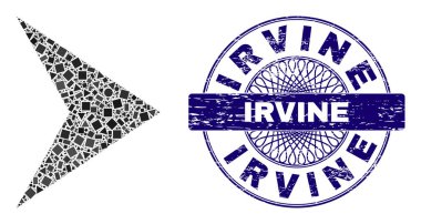 Tehlike Irvine Damgası ve Geometrik Ok Başlığı Sağ Mozaik