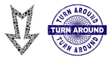 Pul ve Geometrik Oku Aşağıya Gönder Mozaiği