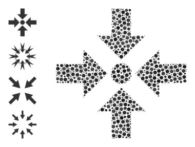 Diğer Simgelerle Noktalı Küçültülmüş Oklar Mozaiği