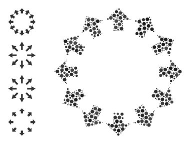 Noktalı Çemberler ve Diğer Simgelerin Köklü Okları Mozaiği