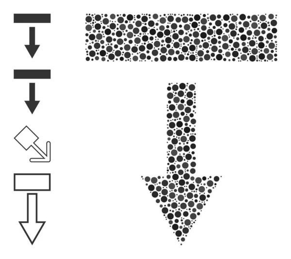 Dotted Pull Down Samenstelling van Cirkels met Bonus Pictogrammen — Stockvector