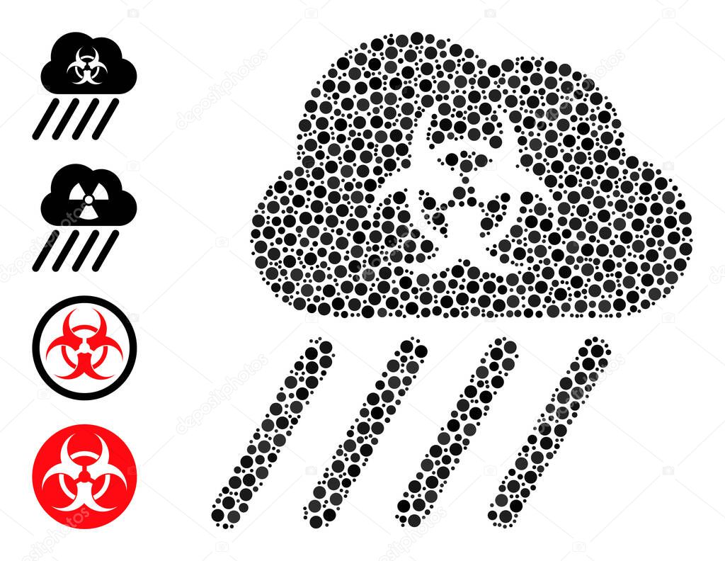 Dotted Toxic Rain Mosaic of Rounded Dots with Similar Icons