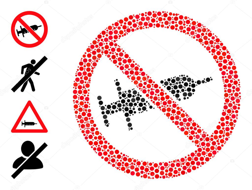 Dotted No Syringe Drugs Composition of Round Dots and Similar Icons
