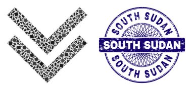 Çizilmiş Güney Sudan Damgası ve Geometrik Değişim Mozaiği