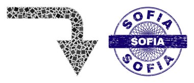 Grunge Sofya Damgası ve Geometrik Dönüşüm Mozaiği