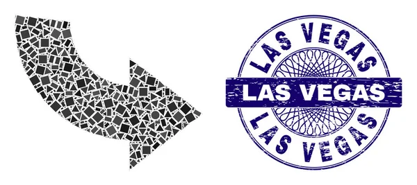 Rubber Las Vegas Stempel en Geometrische roteren Ccw Mozaïek — Stockvector