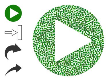 Çemberler ve Benzer Simgelerin Noktalı Oynatma Mozaiği