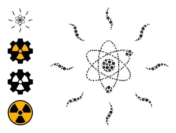 Yuvarlak Noktalar ve Diğer Simgelerin Noktalı Kuantum Radyasyon Bileşimi — Stok Vektör