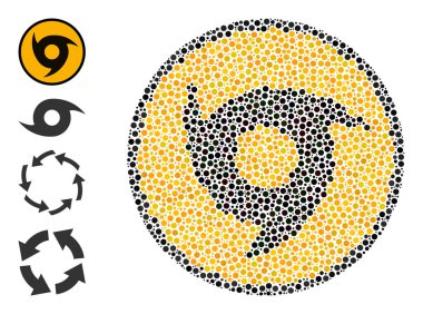 Noktalı Tehlike Kolajı Yuvarlak Noktalar ve Diğer Simgeler