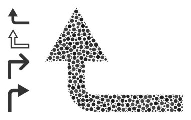 Noktalı Dön Diğer Simgelerle Yuvarlak Noktalar Mozaiği