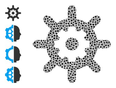 Benzer Simgelerle Noktalı Nano Teknoloji Yuvarlak Noktalar Kolajı