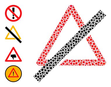 Noktalı Tehlike Yok Diğer Simgelerle Yuvarlak Noktalar