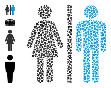 Yuvarlak Noktalar ve Diğer Simgelerin Noktalı WC Kişileri