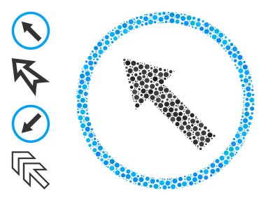 Bonus Simgeli Çemberlerin Noktalı Sola Yuvarlak Ok Kompozisyonu