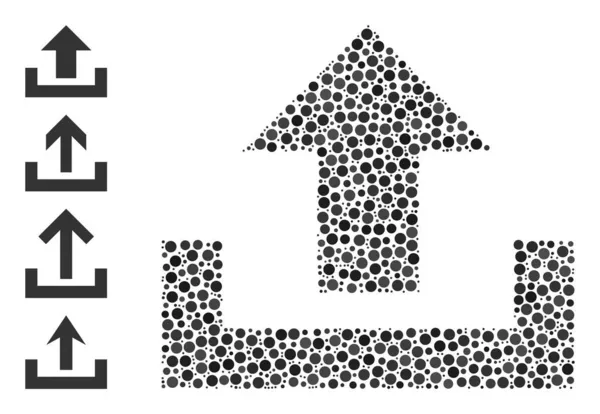 Dotted Upload Mosaic of Rounded Dots και εικονίδια μπόνους — Διανυσματικό Αρχείο