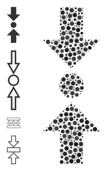Mosaico vertical de presión punteada de círculos con otros iconos — Archivo Imágenes Vectoriales