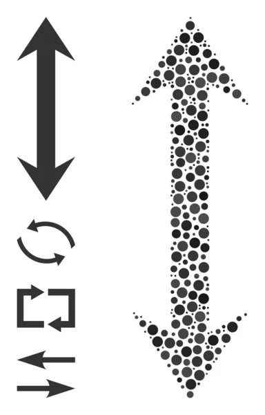 Gepunktete vertikale Flip-Komposition von runden Punkten mit Bonussymbolen — Stockvektor