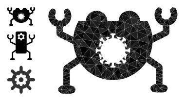 Bonus Simgeli Vektör Lowpoly Virüs Nanobot Simgesi