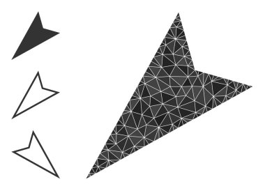 Vektör Çokgen Ok Başlığı Sol Aşağı Simge ve İkon Simgeleri