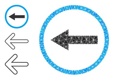 Benzer Simgeli Vektör Lowpoly Sol Yuvarlak Ok Simgesi Simgesi