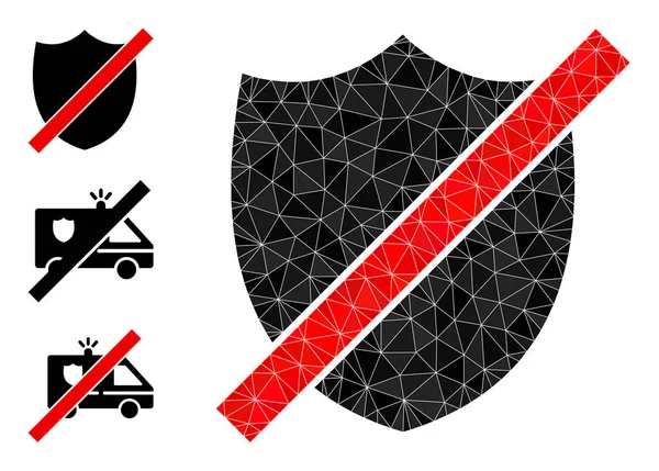 Векторная Лоуполийская икона "Неправильный щит" — стоковый вектор