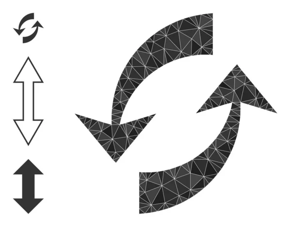 Vektor-Polygonales Austauschpfeil-Symbol mit Bonussymbolen — Stockvektor