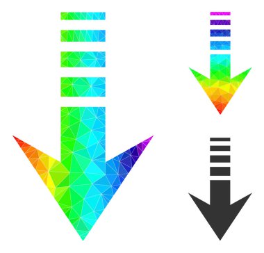 Vektör Lowpoly Hayalet Renkli Gradyan ile Aşağıya Simge Gönder