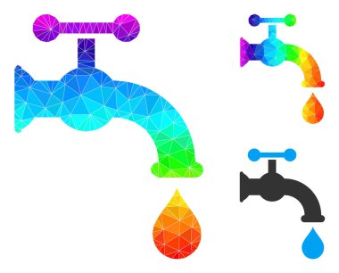 Vektör Üçgeni Doldurulmuş Su Musluğu Simgesi Hayalet Renkli Gradyan