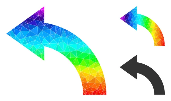 Vektor-Polygonales Drehen des linken Symbols mit Spektralverlauf — Stockvektor