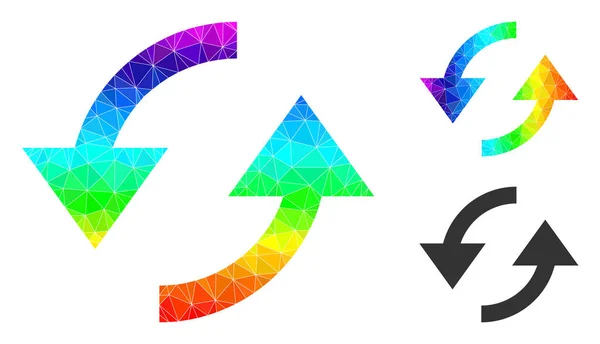 Vector Polygonal Refresh Icon with Spectrum Gradient — Stock Vector