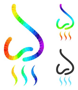 Vektör Üçgeni Dolu Burun Koku Simgesi Görüntü Renkli Gradyan