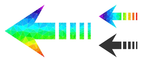 Icône gauche vectorielle polygonale avec dégradé coloré spectral — Image vectorielle