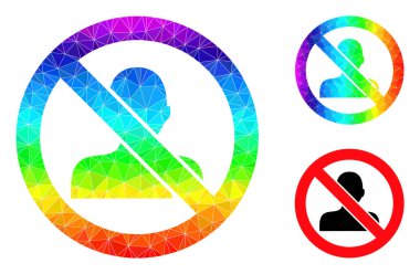 Gökkuşağı Gradyanlı Çokgen Durdurma Adam Simgesi