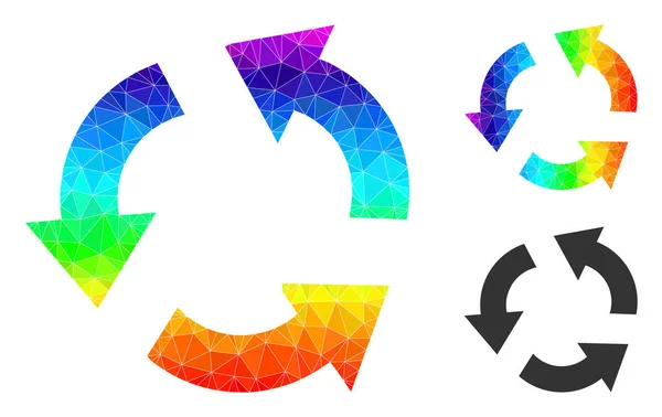 Vektor-Dreieck gefüllt Recycle-Icon mit Spektrum-Gradient — Stockvektor