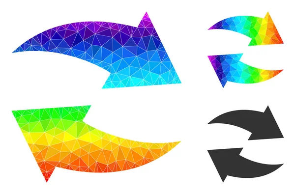 Icône d'échange vectorielle Lowpoly avec gradient de spectre — Image vectorielle